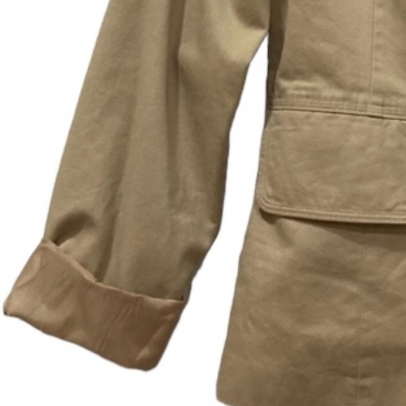 CATO Beige Tan Khaki Double Breasted Preppy Utility Peacoat Blazer Jacket, S - Picture 5 of 8